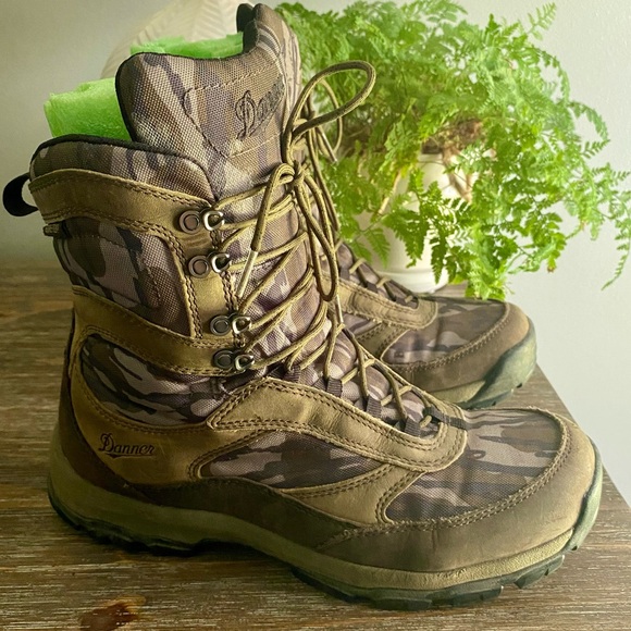 Danner High Ground Waterproof 8” Mossy Oak‎ Bottomland Hunting Boots Camo Mens 9